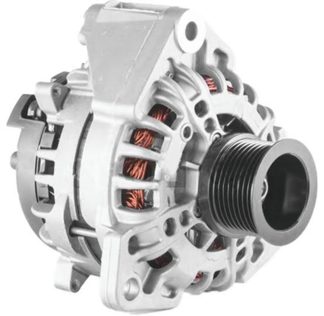 Alternador Mercedes-Benz com polia e bobinas aparentes